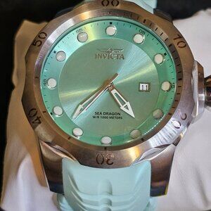 INVICTA 53.7mm VENOM SEA DRAGON TURQUOISE SWISS MOVEMENT WATCH new w/ tags